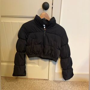 Divided Black Cropped Puffer Jacket